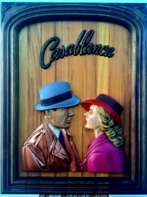 Quadro Casablanca esculpido em madeira