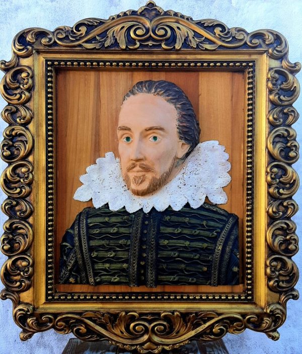 etsy William Shakespeare Esculpido em Madeira