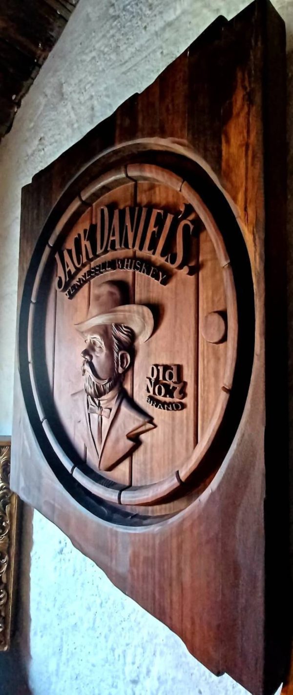 il_1140xN.3745879099_fdmw Quadro Jack Daniel’s Esculpido em Madeira