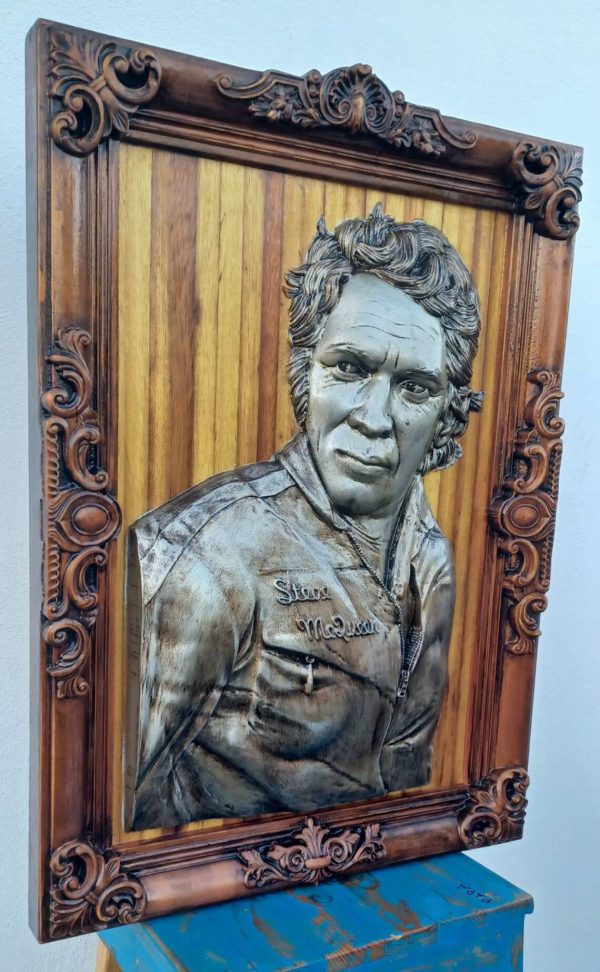 il_1140xN.3967337421_e1sn Escultura Steve McQueen em Madeira
