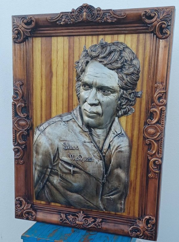 il_1140xN.3967337527_bkrw Escultura Steve McQueen em Madeira
