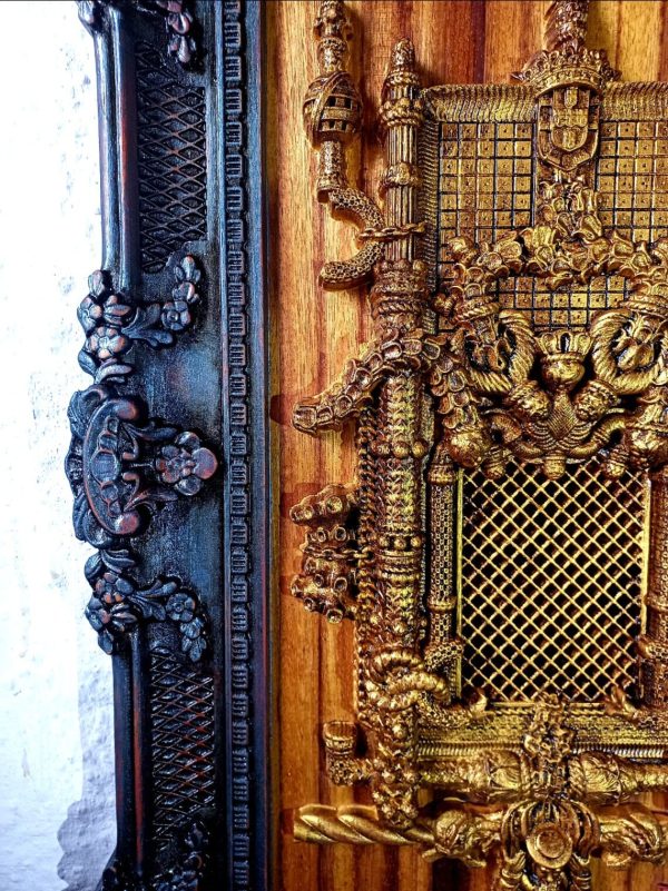 Quadro Janela do Convento de Cristo esculpida em madeira