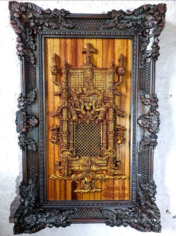 Quadro Janela do Convento de Cristo esculpida em madeira