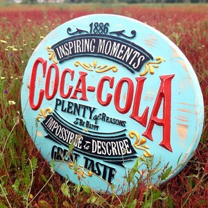 il_300x300.3896264476_n804 Coca-Cola work, carved in wood, vintage style.