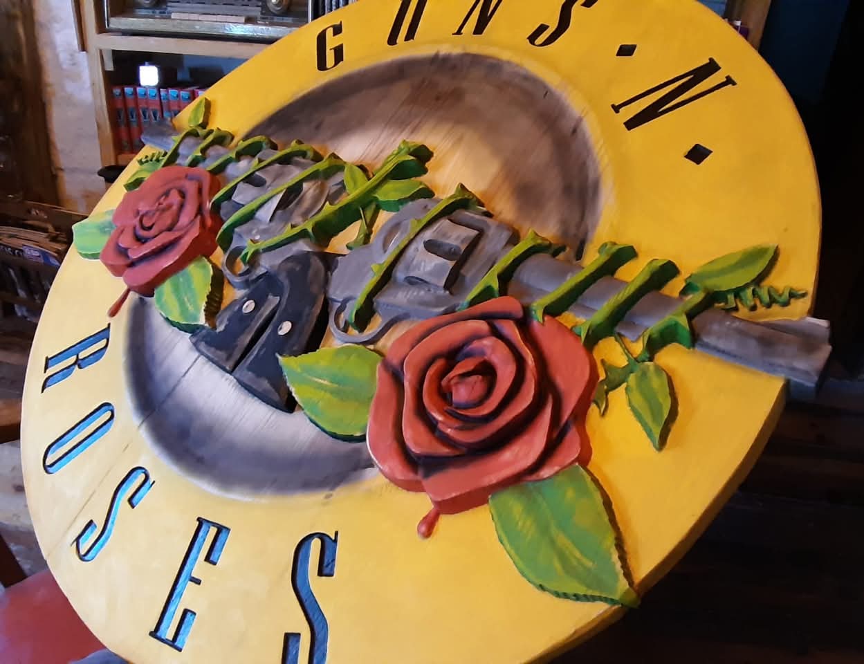 Guns N’ Roses Wall Art | Hand-Carved Wood Relief | Rock Band Home Decor | Exotic Wood Sculpture | Music Lover Gift | Custom Sizes. - Image 5