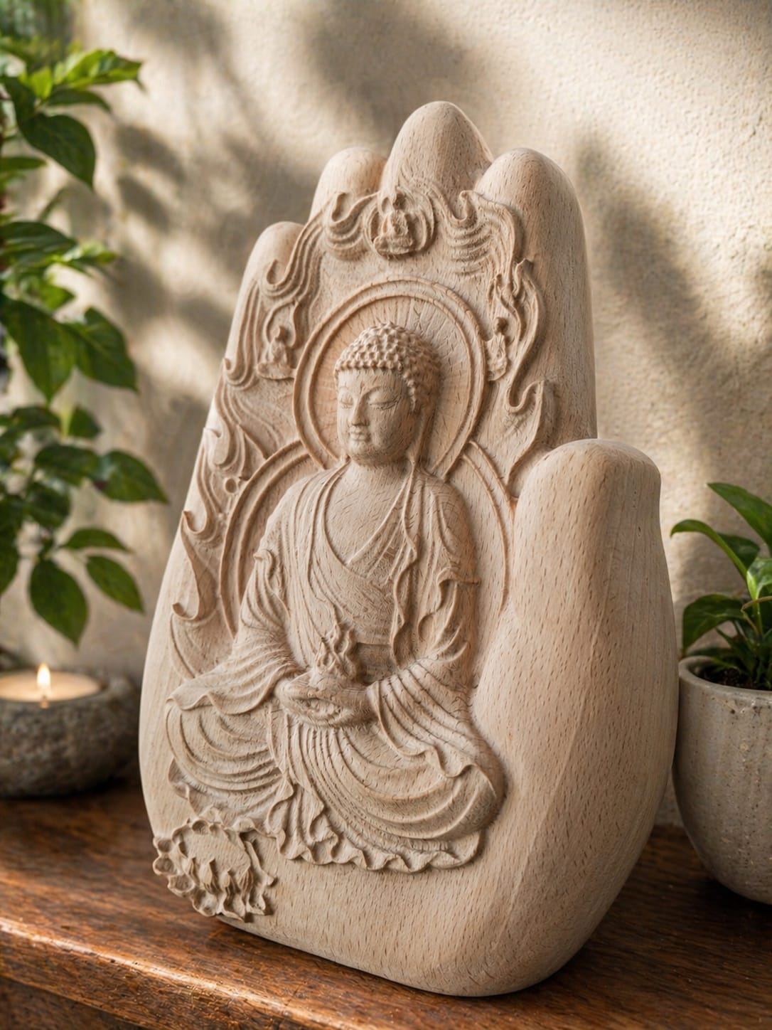 Buddha Siddhartha Gautama em Madeira Exótica - Image 4